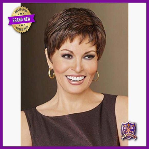 Short Synthetic Wig with Lace Front, Monofilament Top, Hand-Tied Cap main image 5